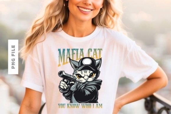 Mafia Cat T-Shirt Design: A Ready-to-Print Masterpiece