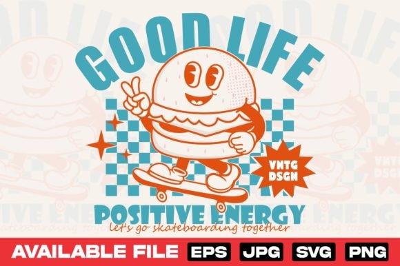 Retro Burger Cartoon Character Design: Groovy Vibes for Your Projects