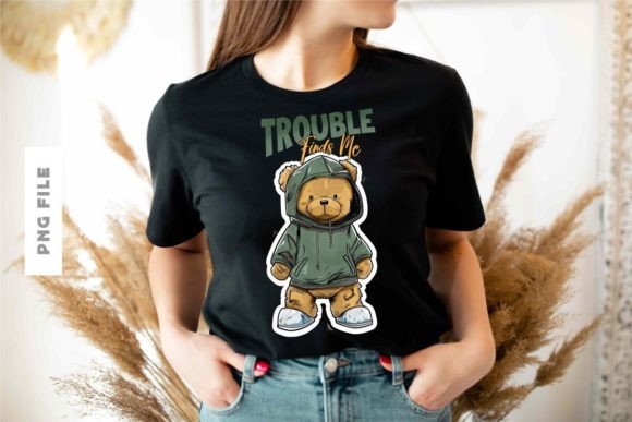 Trouble Finds Me: The Edgy T-Shirt Design for Bold Statements