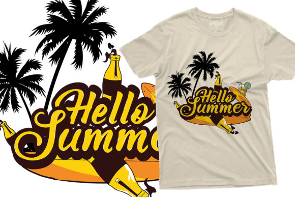 Unleash the Sunny Vibes with Hello Summer T-Shirt Design
